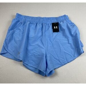 NWT Under Armour Women's UA‎ Fly-By 3" Shorts Blue Reflective Size 1XL